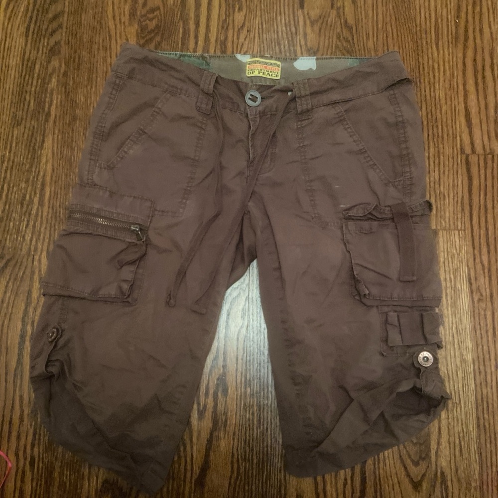 Vintage Brown Grunge Cargo Shorts by Department of Peace Sz 5